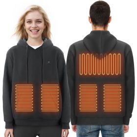 Heated Hoodie, Unisex Heated Sweatshirt with Battery Pack 7.4V, Electric Jacket with 5 Heating Zones for Men & Women