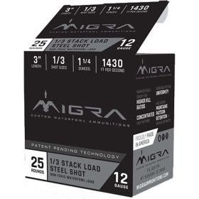 Migra Staxd Shotgun Ammo (Option: 12 ga. 3 in. 1.25 oz. 1-3 Shot 25 rd.)