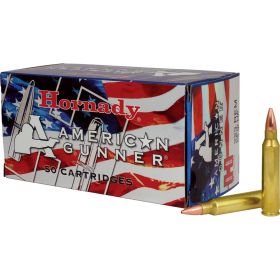 Hornady Amercian Gunner Rifle Ammo (Option: 223 Rem. 55 gr. HP Match 50 rd.)