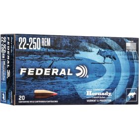 Federal Varmint & Predator Rifle Ammo (Option: 22-250 Rem. 55 gr. V-max 20 rd.)