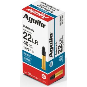 Aguila Standard Subsonic Rimfire Ammo (Option: 22 LR. 40 gr. Solid 50 rd.)