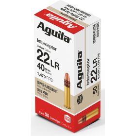 Aguila Special Interceptor Rimfire Ammo (Option: 22 LR. 40 gr. Solid 50 rd.)