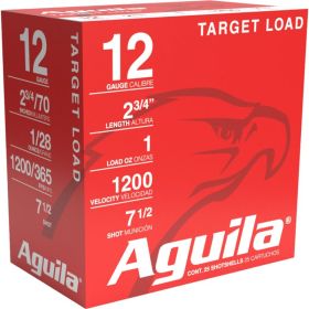 Aguila Target Shotgun Load (Option: 12 ga. 2.75 in. 1 oz. 1200 FPS 7.5 Shot 25 rd.)