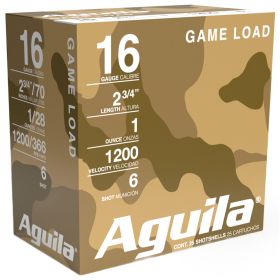 Aguila Standard Velocity Shotgun Game Load (Option: 16 ga. 2.75 in. 1 oz. 6 Shot 25 rd.)