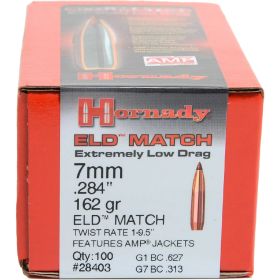 Hornady ELD Match Bullets (Option: 7mm .284 162 gr. ELD Match 100 box)