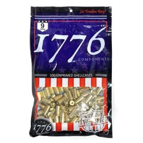 1776 USA Unprimed Brass (Option: 9mm 100 pc.)